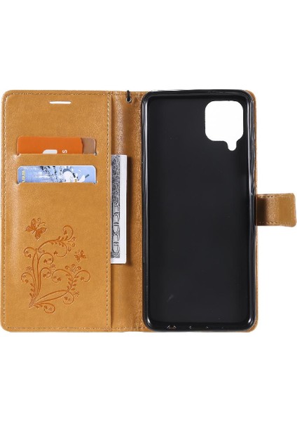 Kart Yuvası Standı Pu ile Samsung Galaxy A12 Darbeye Kapak Için Flip Case (Yurt Dışından) modelleri
