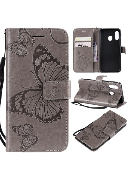 Kart Yuvası Standı ile Samsung Galaxy A40 Flip Case Kickstand Pu (Yurt Dışından)
