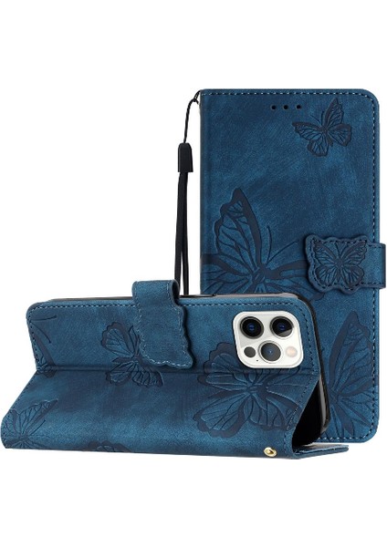 Iphone 12 Için Flip Case Pro Manyetik Kapatma Pu Deri Cüzdan Kart Yuvaları (Yurt Dışından)