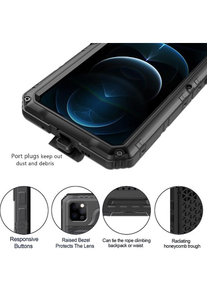 Iphone 12 Için Su Geçirmez Kılıf Pro Max Ağır Dayanıklı IP68 Su Geçirmez (Yurt Dışından)