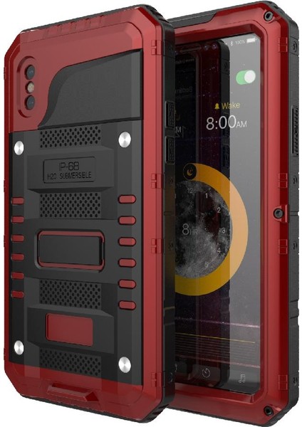Iphone Için Su Geçirmez Kılıf X/xs 12FT Askeri Darbeye Dayanıklı Metal Tam Vücut (Yurt Dışından)