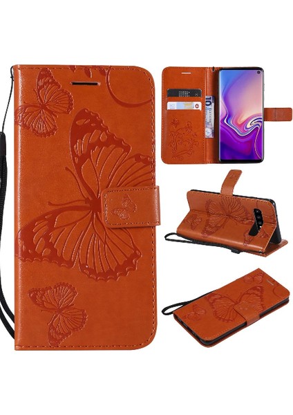 Samsung Galaxy S10 Manyetik Kapak Flip Kickstand Pu Deri Kapak (Yurt Dışından)