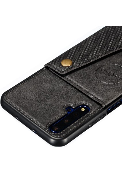 Cüzdan Kılıf Için Huawei Nova 5t Kickstand Buit Demir Darbeye Cüzdan (Yurt Dışından)