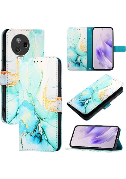 Infinix Not 12 Pro 4g Cüzdan Pu Deri Mermer Desen Kickstand Için Kılıf (Yurt Dışından)
