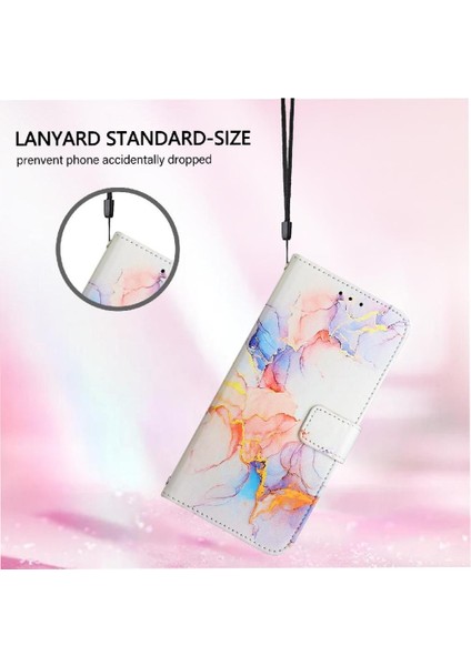 Tecno Kıvılcım 10C Mermer Desen Cüzdan Pu Deri Kickstand Için Kılıf (Yurt Dışından)
