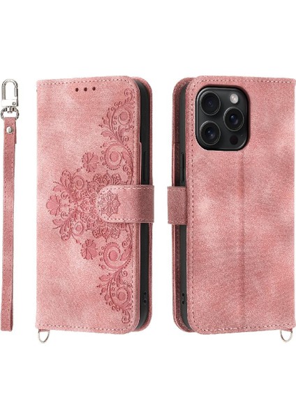 Iphone 15 Için Flip Case Pro Max Darbeye Dayanıklı Kabartmalı Bileklik Çoklu (Yurt Dışından)