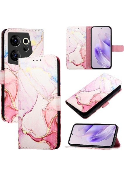 Tecno Camon 20 Premier 5g Kickstand Pu Deri Mermer Desen Için Kılıf (Yurt Dışından)