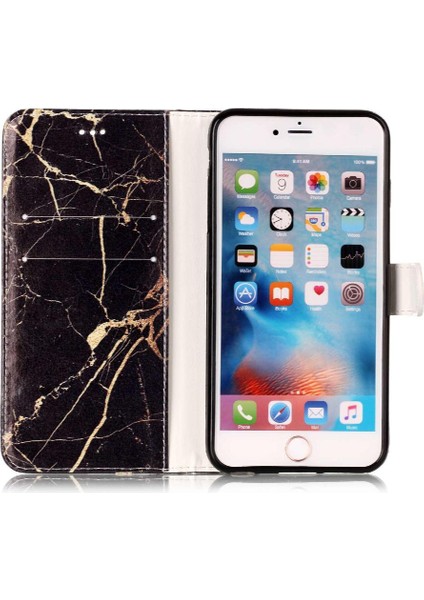 Iphone 7/8 Için Flip Case Tam Koruma Manyetik Mermer Desen Pu Cüzdan (Yurt Dışından)