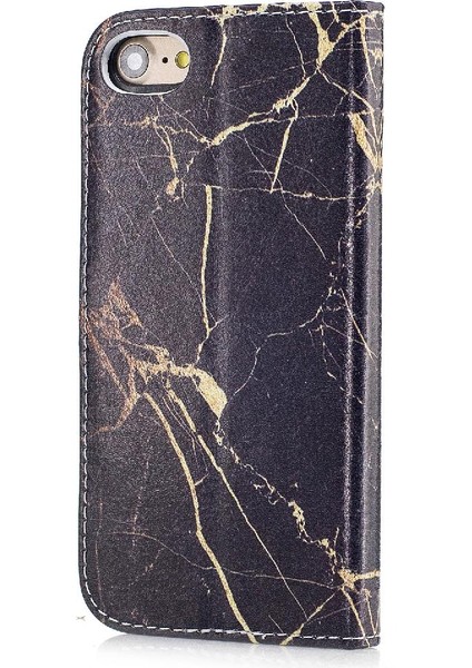 Iphone 7/8 Için Flip Case Tam Koruma Manyetik Mermer Desen Pu Cüzdan (Yurt Dışından)