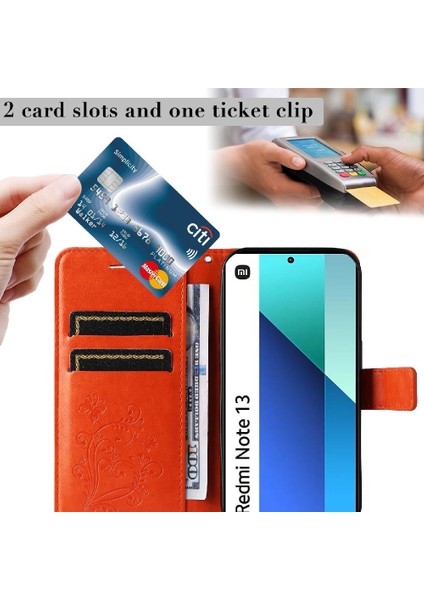 Xiaomi Redmi Not 13 Için Flip Case 4g Flip Kickstand Pu Deri Darbeye (Yurt Dışından)