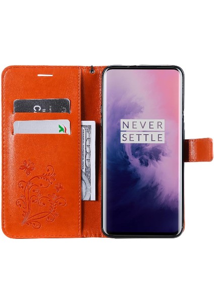 Kart Yuvası Standı ile Oneplus 7 Pro Için Flip Case Pu Deri Flip Kickstand (Yurt Dışından)