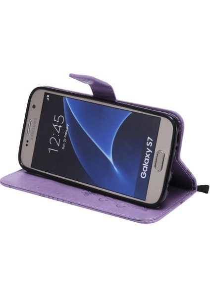 Samsung Galaxy S7 Flip Kickstand Pu Deri Kart Yuvası Standı ile (Yurt Dışından)