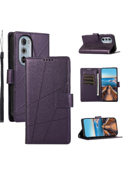 SZY Mall Motorola Kenar 30 Pro Üç Kart Yuvaları Için Flip Case Kickstand Darbeye (Yurt Dışından)