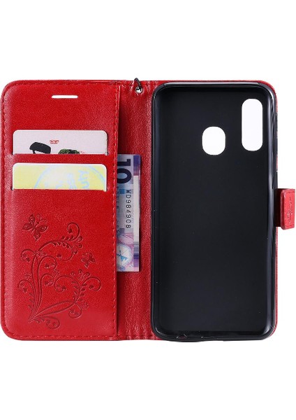 Kart Yuvası Standı ile Samsung Galaxy A40 Flip Case Kickstand Pu (Yurt Dışından) modelleri