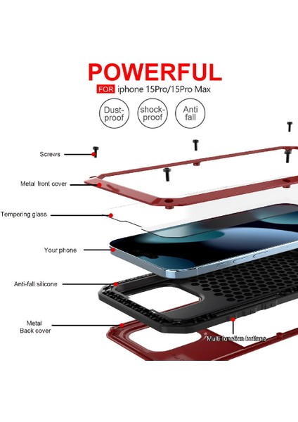 Iphone 15 Için Kılıf Pro Max 360 Tam Vücut Koruyucu Kapak Açık Spor (Yurt Dışından)