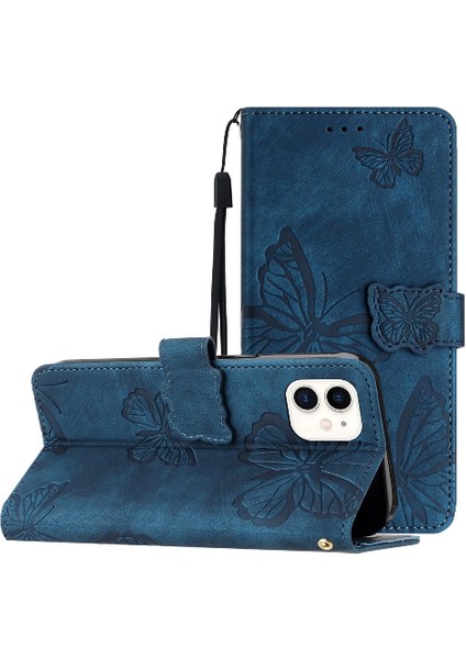 Iphone 12 Mini Cüzdan Kart Yuvaları Tutucu Manyetik Kapatma Pu Için Flip Case (Yurt Dışından)