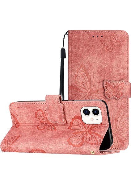Iphone 12 Mini Cüzdan Kart Yuvaları Tutucu Manyetik Kapatma Pu Için Flip Case (Yurt Dışından)
