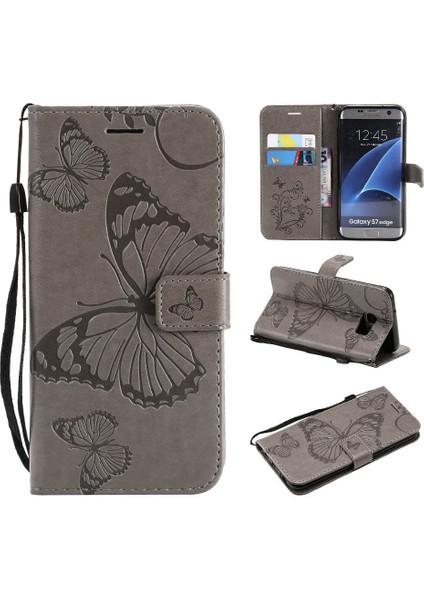 Samsung Galaxy S7 Kenar Flip Kickstand Darbeye Kapak Pu Deri (Yurt Dışından)
