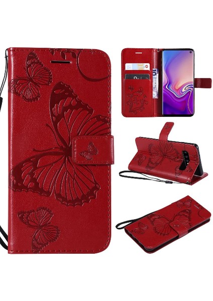 Samsung Galaxy S10 Manyetik Kapak Flip Kickstand Pu Deri Kapak (Yurt Dışından)