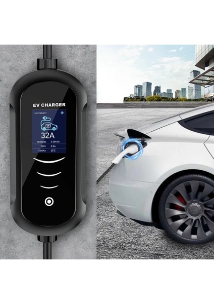 Taşınabilir Elektrikli Araç Şarj Cihazı, 7kw Evse Şarj Istasyonu, Tesla Model S/model x Için Taşınabilir Elektrikli Araç Şarjı Wallbox Type2 Kablo 32A 7kw Cee Tak Evse Type2 Şarj 5m Kablo