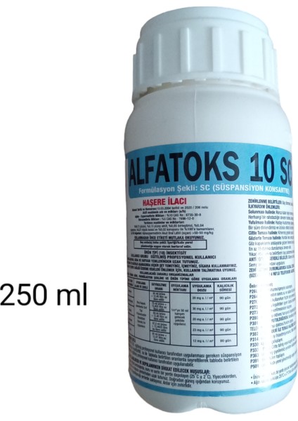 Alfatoks 10 Sc 250 ml Kokusuz Genel Haşere Ilacı