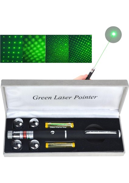 Yeşil Lazer Pointer 50 Mw 15 Km Etkili (5 Başlıklı)