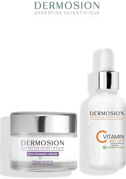 C Vitamini Serum Niacinamide Krem Canlandırıcı 2'li Cilt Bakım Seti