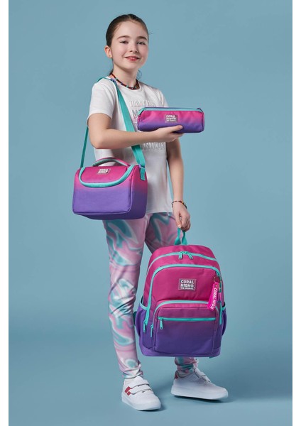 Kids Pembe Mor Renk Geçişli 3’lü Okul Çanta Seti SET0123762 fiyatları