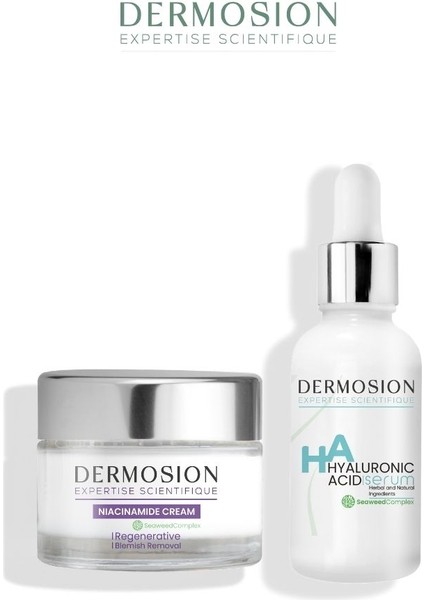 Hyalüronik Asit Serum Niacinamide Krem Cildi Derinlemesine Temizleyen 2'li Cilt Bakım Seti