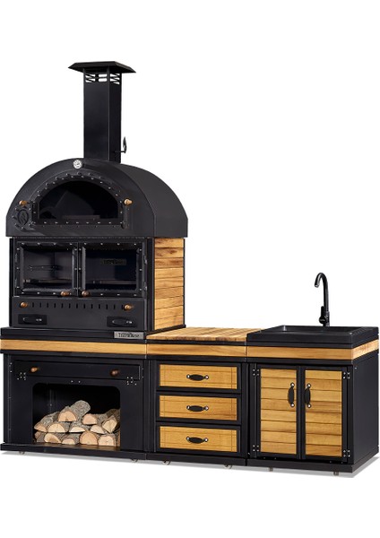 Feniks Cool Chef Barbekü 50 x 80 x 220 cm