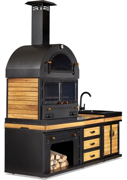 Feniks Cool Chef Barbekü 50 x 80 x 220 cm
