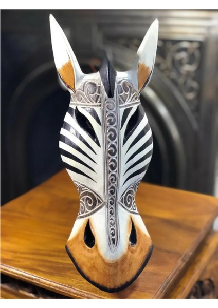 Ahşap Zebra Mask 30 Cm Dekoratif Duvar Dekoru No.1 fiyatları