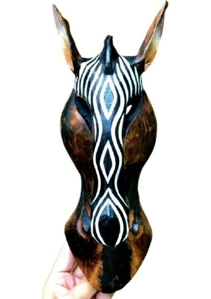 Ahşap Zebra Mask 30 Cm Dekoratif Duvar Dekoru No.1 modelleri