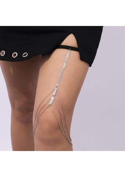 X1382 Kadın Moda Kişilik Uyluk Zinciri Çok Katmanlı Metal Zincir Kadın Kolye Bacak Zinciri Parti Elbise Dekoratif Takı (Yurt Dışından) modelleri