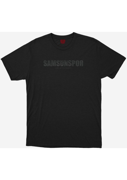 Siyah Kabartmalı Samsunspor Baskılı T-Shirt