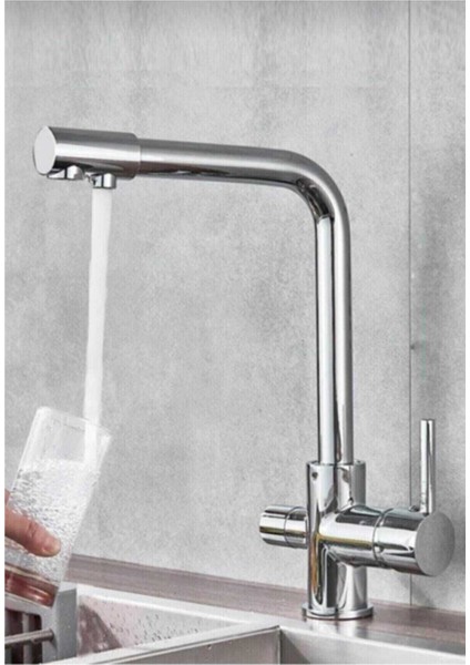 Inox Arıtmalı Lüks Mutfak Bataryası (Sıcak Soğuk Girişli, Pirinç Malzeme)