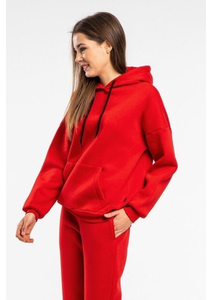 Kadın 3 Iplik Içi Pamuklu Oversize Uzun Kollu Sweatshirt fırsatları