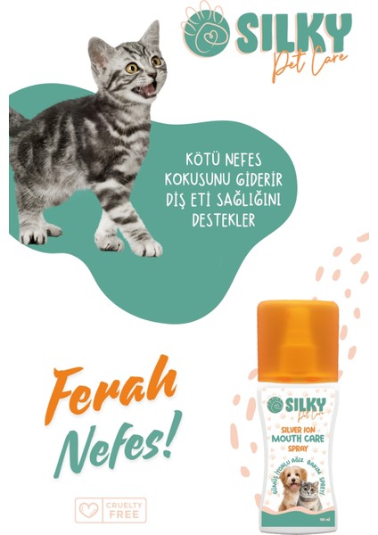 Sılky - Kedi Ağız Bakım Spreyi ( Gümüş iyonlu - 100ml );