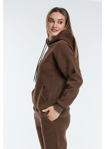 Kadın 3 Iplik Içi Pamuklu Oversize Uzun Kollu Sweatshirt modelleri