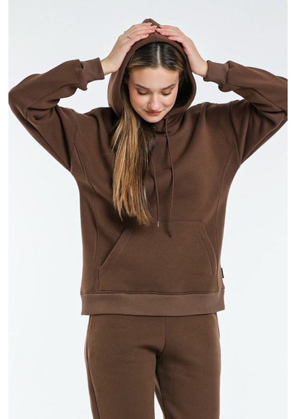 Kadın 3 Iplik Içi Pamuklu Oversize Uzun Kollu Sweatshirt indirimleri
