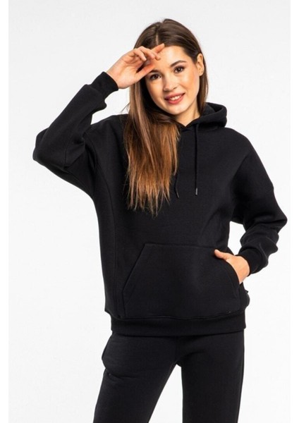 Kadın 3 Iplik Içi Pamuklu Oversize Uzun Kollu Sweatshirt fırsatları