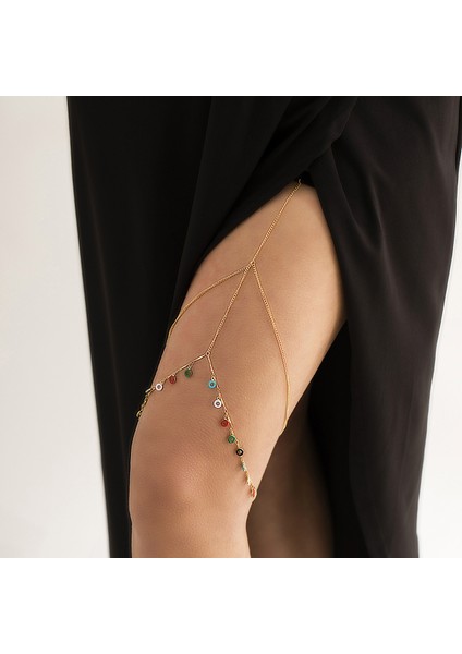 X1376 Kadın Moda Kişilik Uyluk Zinciri Çok Katmanlı Metal Zincir Kadın Kolye Bacak Zinciri Parti Elbise Dekoratif Takı (Yurt Dışından) fırsatları