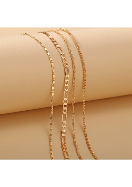 J50093 Modyle Boho Et Altın Renk Halhal Seti Kadınlar Için Çok Katmanlı Zincir Halhal Ayak Bilezik Plaj Halhal Bohemia Takı (Yurt Dışından) fırsatları