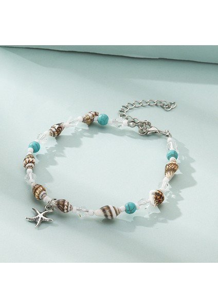 S162H Trend Vintage Kabuk Halhal Kadınlar Için Kadın Ayak Takı Bacak Zinciri Boncuklu El Yapımı Doğal Deniz Kabuğu Halhal Plaj Takı Hediyeler (Yurt Dışından) fırsatları