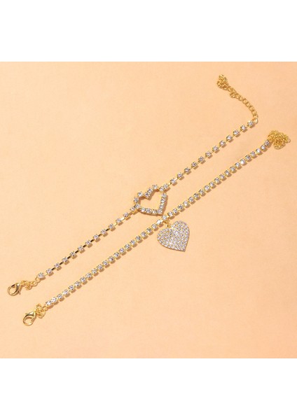 Bbb Charm Bling Rhinestone Kalp Halhal Bilezik Hollow Out Aşk Ayak Zinciri Yaz Plaj Takı Aksesuarları Kadınlar Için (Yurt Dışından) indirimleri