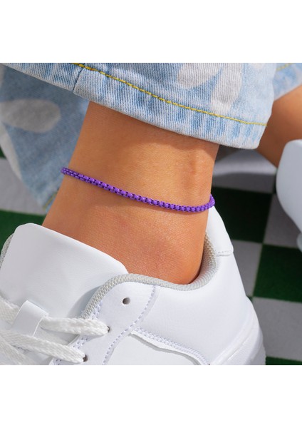 No.1 Boyutu Halhal Bilezik Kadınlar Için 9 Renkler Benzersiz Ayarlanabilir Demir Zincir Yaz Plaj Tain Ayak Bileği Yalınayak Y2K Kadın Ayak Takı (Yurt Dışından)