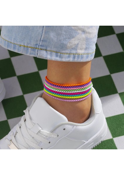 No.1 Boyutu Halhal Bilezik Kadınlar Için 9 Renkler Benzersiz Ayarlanabilir Demir Zincir Yaz Plaj Tain Ayak Bileği Yalınayak Y2K Kadın Ayak Takı (Yurt Dışından) modelleri