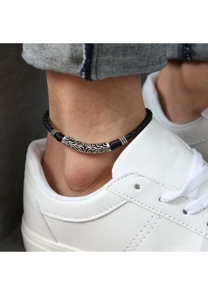 Yeşil Mens Womens Çift Deri Halat Halhal Ayak Bileği Bilezik Yalınayak Sandal Plaj Ayak Zinciri Ayak Bileği Süsler Ayak Takı (Yurt Dışından) fiyatları