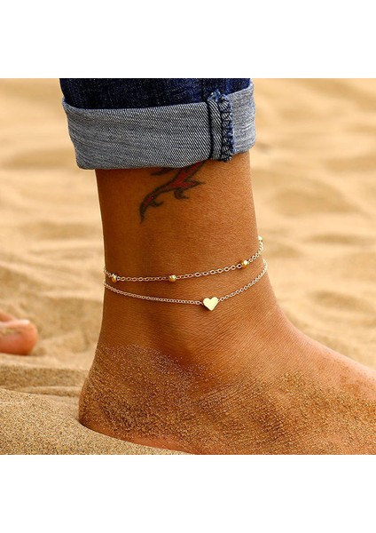 NO.50287 Boyutu Vagzeb Altın Gümüş Renk Vintage Halhal Seti Kadınlar Için Çok Katmanlı Ayarlanabilir Halhal Bilezik Bacak Ayak Plaj Takı (Yurt Dışından) modelleri