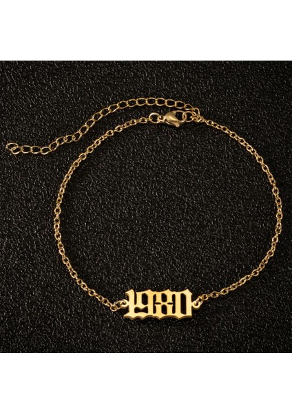 Gümüş Tarzı NO.1993 Boyutu Paslanmaz Çelik Doğum Yılı Ilk Ayak Bileği Bilezik Eski Ingilizce Halhal Kadın Erkek Yıl Numarası Halhal Bacak Zinciri (Yurt Dışından) fiyatları